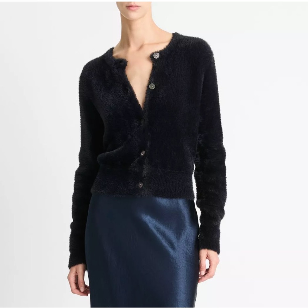 NWT Vince Eyelash Cardigan - Fuzzy holiday sweater - size small